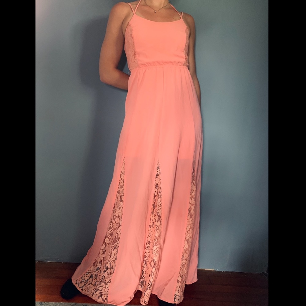 NWOT Candies Maxi Lace Godet Dress